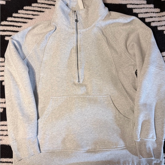 lululemon athletica Tops - lululemon athletica Scuba oversized funnel-neck Light Gray half zip